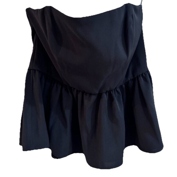French Connection Black Strapless Peplum Top Sz 10 NEW Dressy Going Out Top $88 - Picture 2 of 6